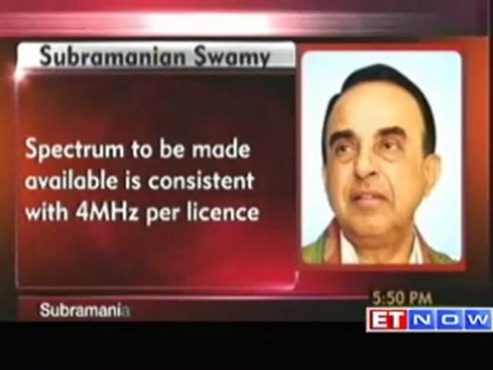 Subramanian Swamy - 2G spectrum made available consistent