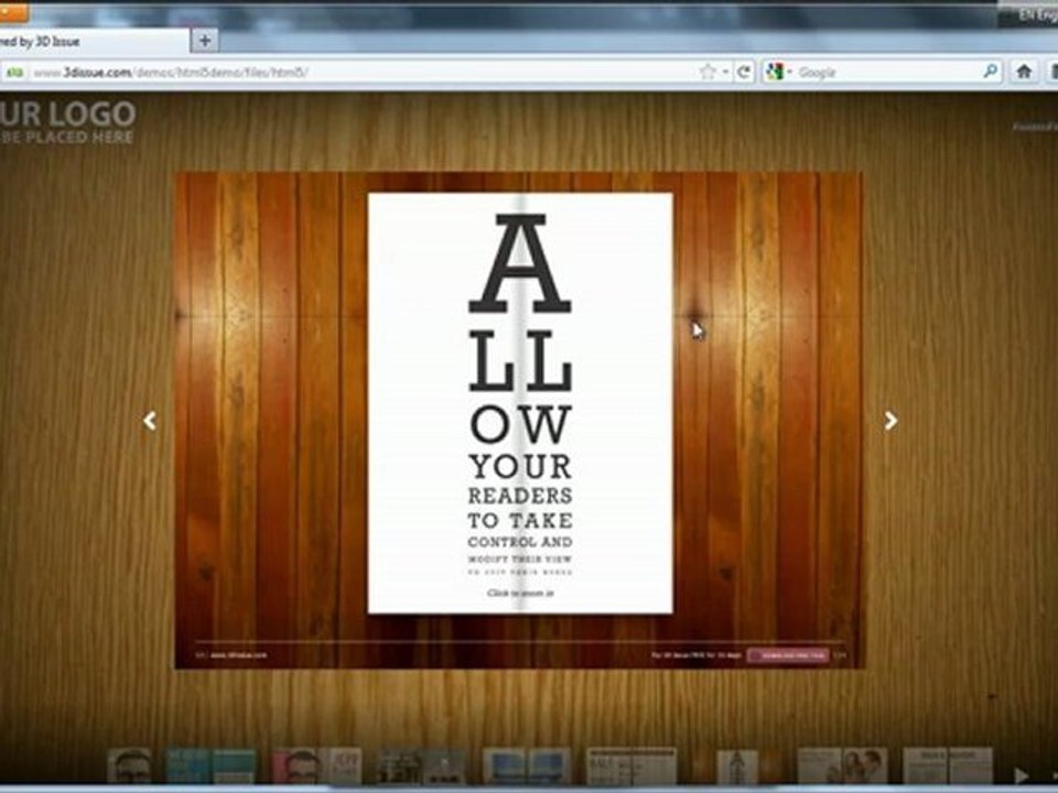 zoom settings of 3D Issue 5.1 digital magazine software