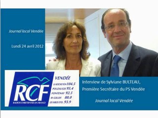 Interview sur RCF Vendée de Sylviane Bulteau, Première secrétaire du PS Vendée, sur les résultats du 1er tour de l'élection présidentielle