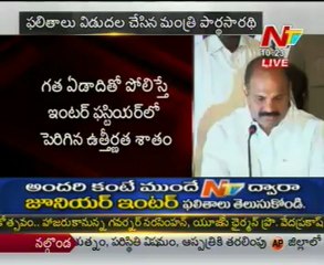 Inter 1st Year Results Released By Minister Pardhasaradhi