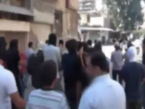 فري برس دمشق مظاهرة في ساحة كفرسوسة 24 4 2012 Damascus