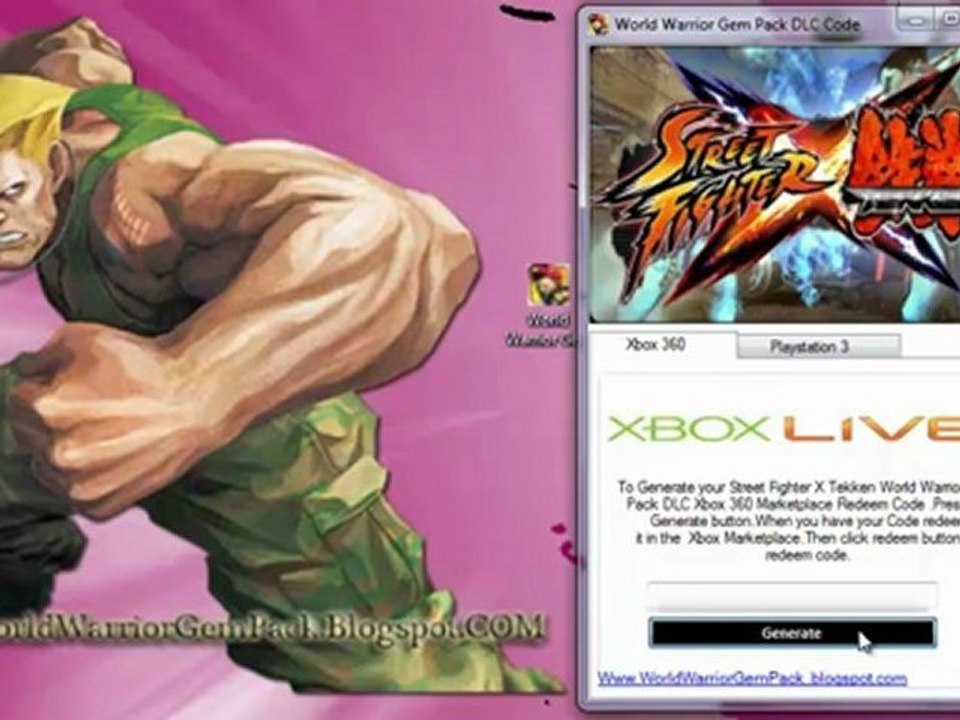 Free Unlock Street Fighter X Tekken World Warrior Gem Pack for xbox360,PS3