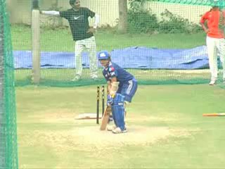 Mumbai in practice session in Mohali ahead of their clash with home team Punjab 25April