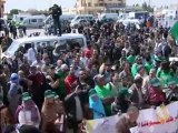 قافلة خط الحياة الى غزة عبرت الحدودَ الليبية التونسية