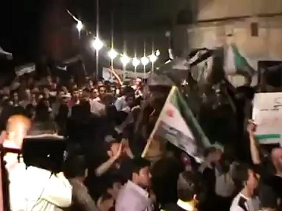 فري برس حلب اعزاز  مظاهرة مسائية 1 5 2012 ج1 Aleppo