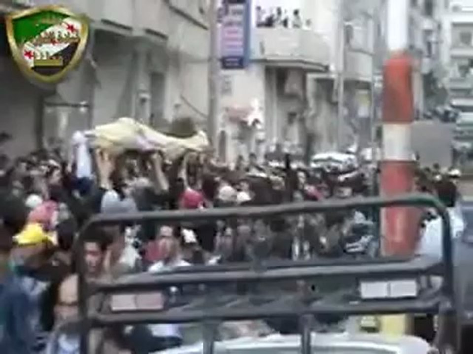فري برس  ريف دمشق قطنا موكب تشييع شيخ الشهداء عدنان عمر   أبو أيمن 1 5 2012 ج3 Damascus