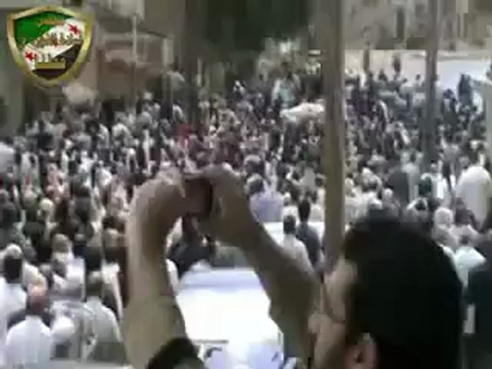 فري برس  ريف دمشق قطنا موكب تشييع شيخ الشهداء عدنان عمر   أبو أيمن 1 5 2012 ج2 Damascus