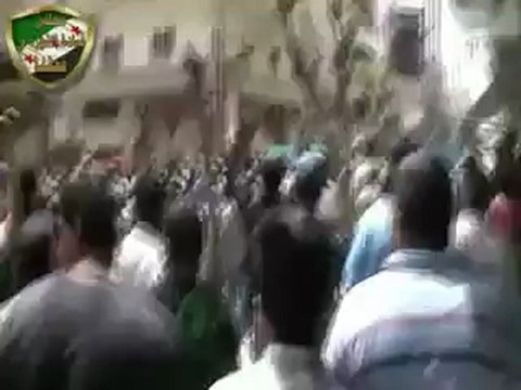 فري برس ريف دمشق قطنا مظاهرة الأحرار لبيك يا الله 1 5 2012 Damascus
