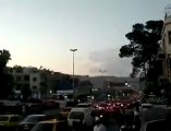 فري برس  دمشق مظاهرة الاتحاد في شارع الثورة و اطلاق الرصاص25 4 2012 Damascus