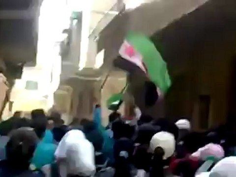 فري برس دمشق الحجر الأسود مظاهرة طلابية نصرة للمدن المحاصرة 25 4 2012 ج4 Damascus
