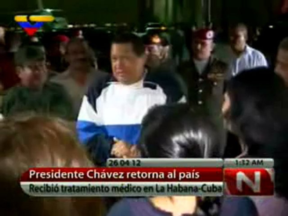 (VÍDEO) Presidente Chávez en Venezuela tras su retorno de Cuba