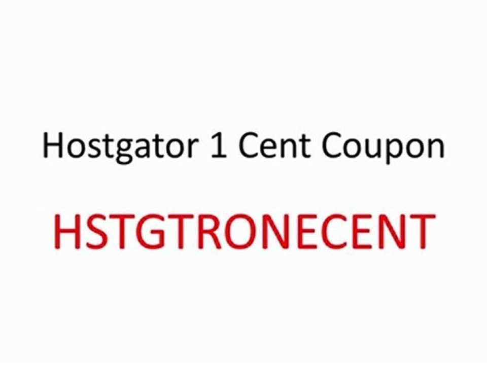 Hostgator 1 Cent Coupon