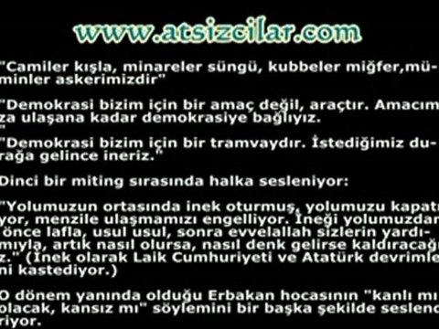 Türk, Atatürk ve Cumhuriyet düşmanı şeriatçı Recep Tayyip Erdoğan