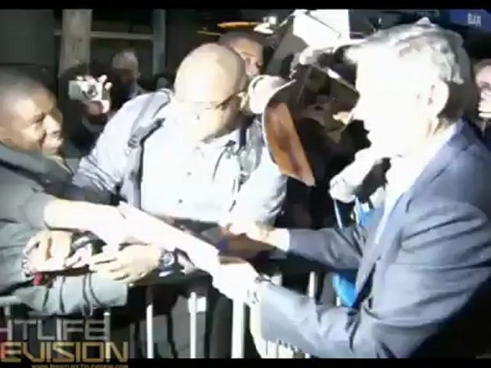 Actor/Director George Clooney speaks & parties with friends at the New York City Ides of March movie premiere