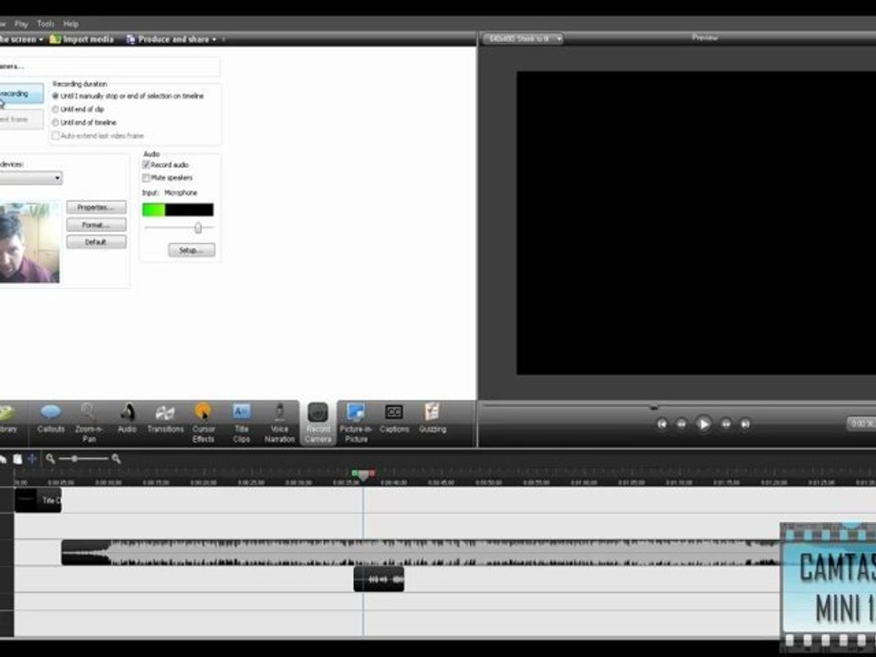 Interfejs programu Camtasia Studio