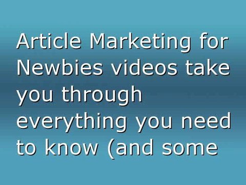Article Marketing for Newbies