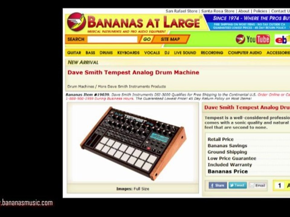 Dave Smith Tempest  Analog Drum Machine