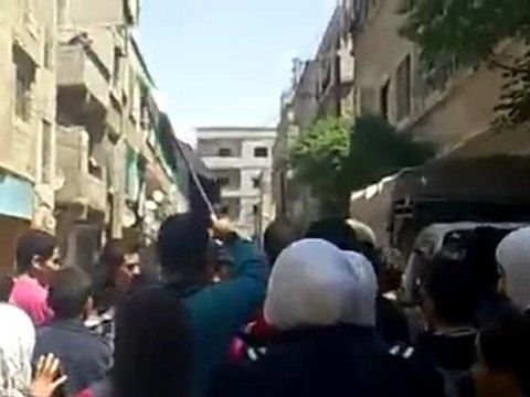 فري برس دمشق الحجر الأسود مظاهرة طلابية في شارع الثورة نصرةج2 Damascus