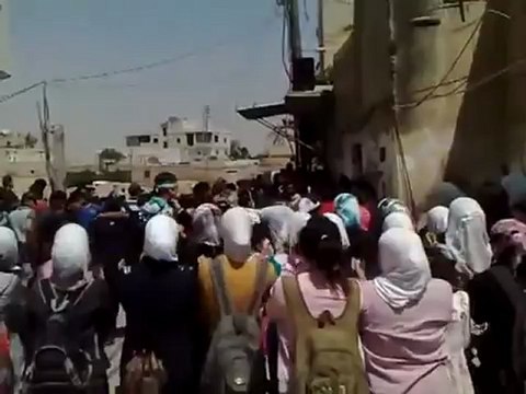 فري برس دمشق برزة مظاهرة طلابية 26 4 2012 Damascus