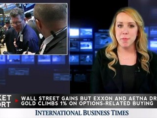 Скачать видео: DJIA: Wall Street Gains, but Exxon and Aetna Drop, Amazon Shares Jump Almost 10%