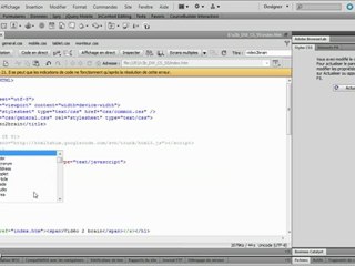 Dreamweaver cs5.5 : Suggestion de code