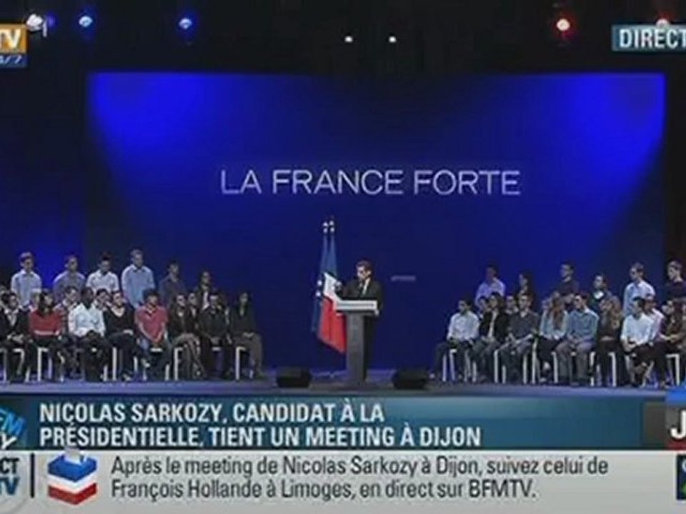 Sarkozy persiste dans son mensonge "18H17" ! (Dijon, 27/04/2012)