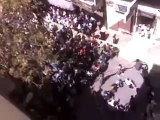 فري برس ريف دمشق يبرود تصوير المظاهرة من مكان مرتفع 27 4 2012 جــ1 Damascus