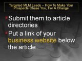 Targeted MLM Leads – How To Make Your Prospects Chase You, For A Change