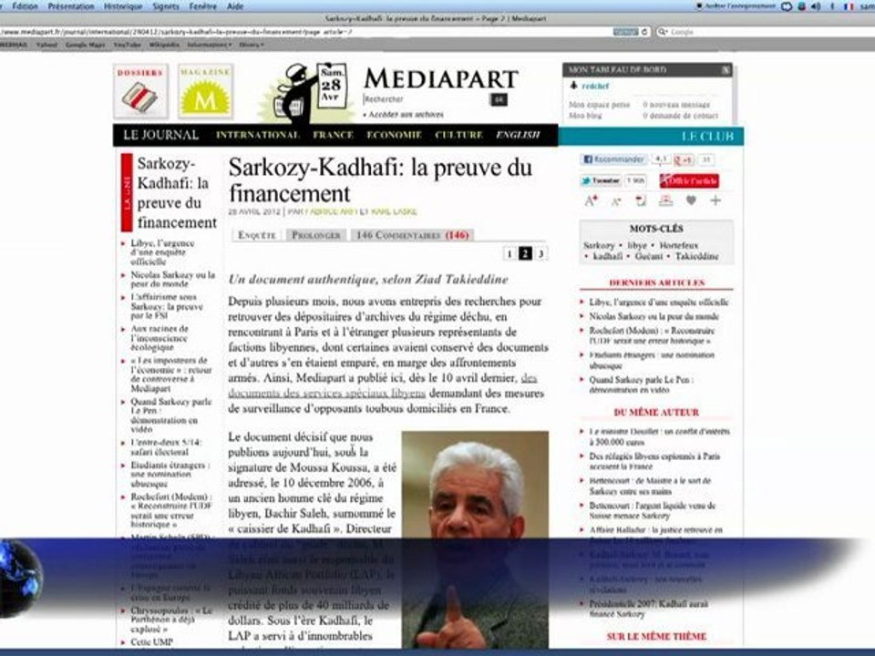 Gadafi habría apoyado a Sarkozy