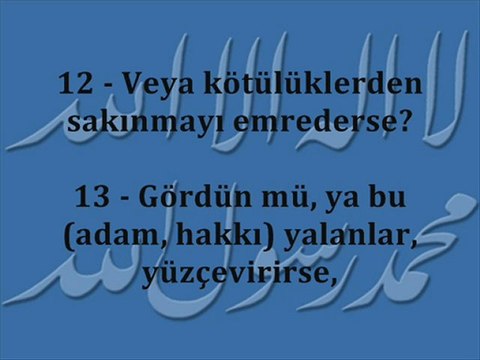 Alak Suresi ( Peygamber Efendimize Bildirilen İlk Ayetler )