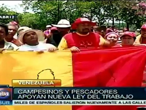 Campesinos y obreros apoyan Ley de Trabajo en Venezuela