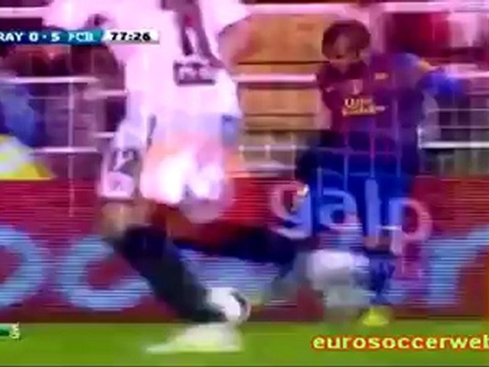 Thiago makes it 5-0 but Puyol is Angry at Celebration
