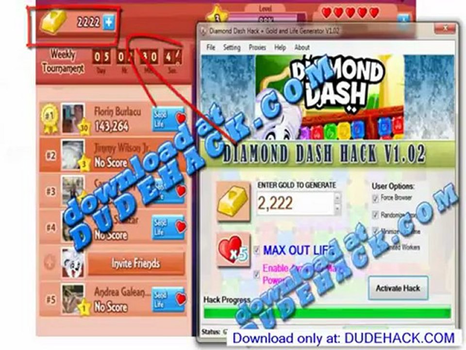 DIAMOND DASH [Hack] Cheat [FREE Download] May June 2012 Update