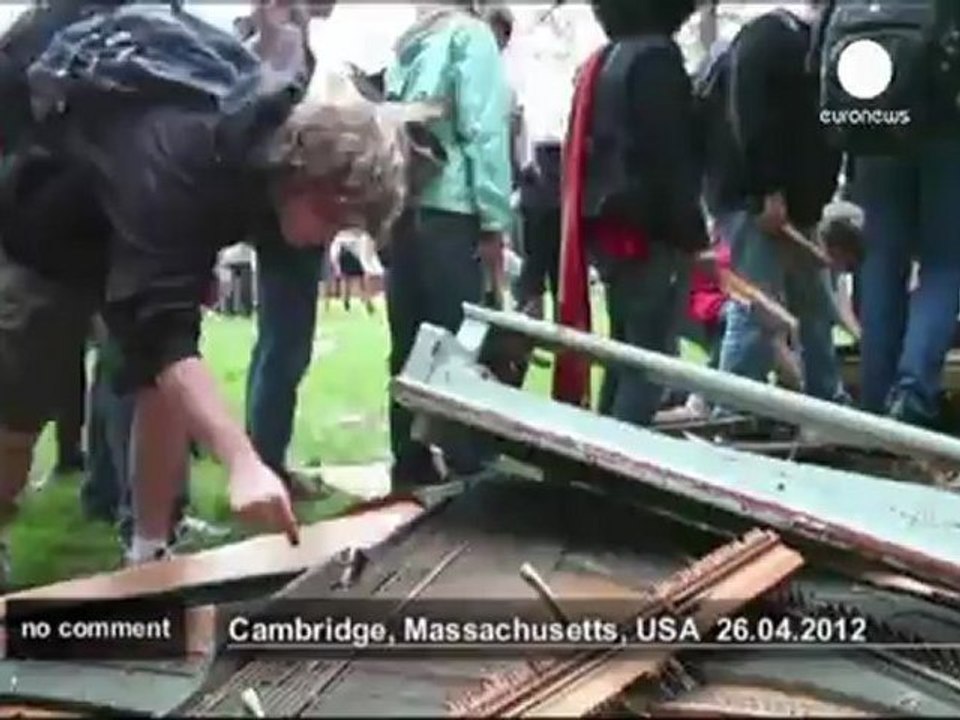 MIT's traditional 'flying piano' - no comment