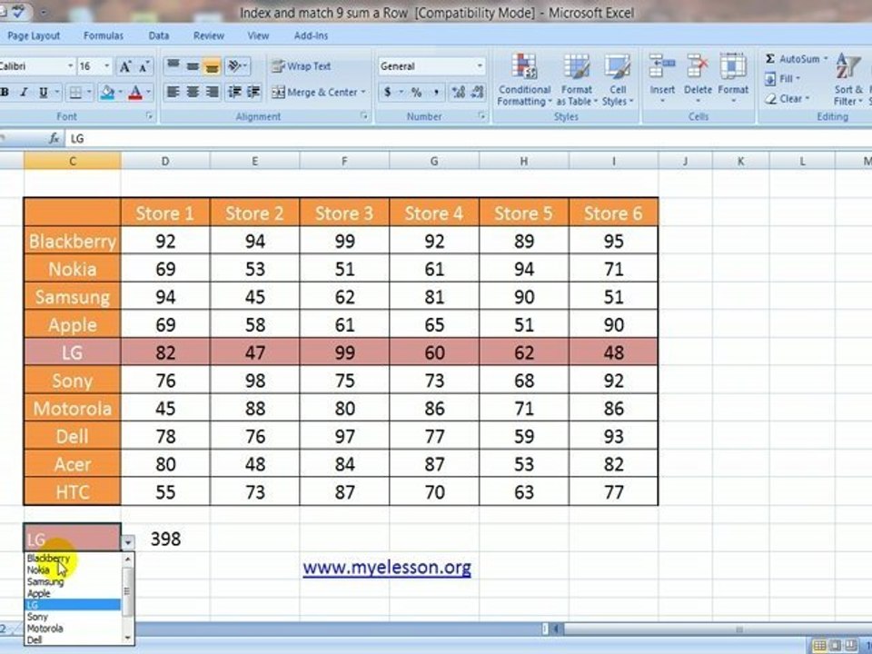 Index and Match 9 Sum a Column based on a condition English