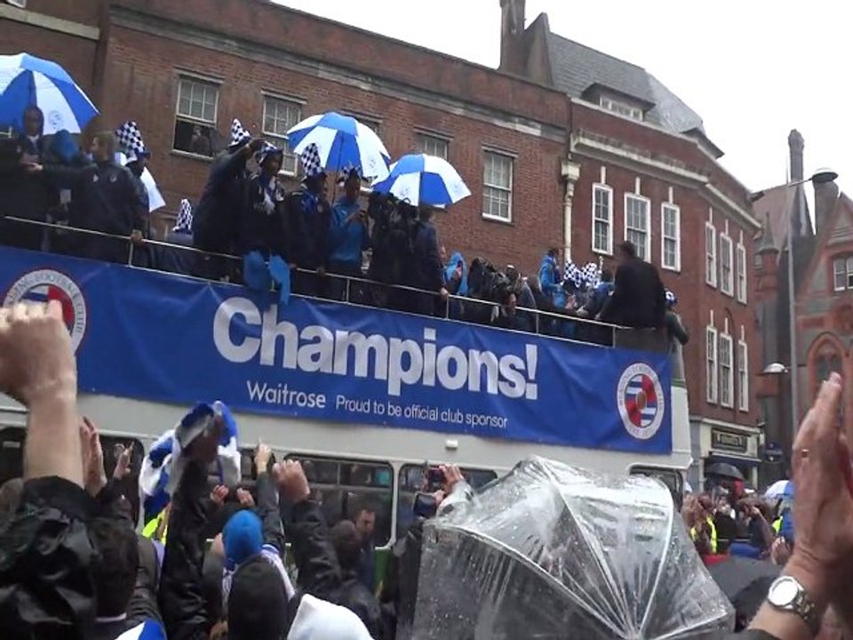 Reading FC's open top bus parade with the Championship trophy, 29/04/2012