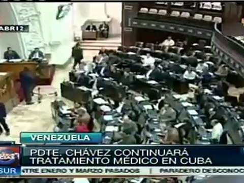 Asamblea Nacional aprobó viaje de Hugo Chávez a Cuba