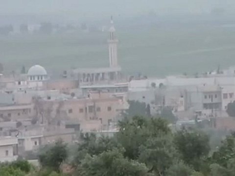 فري برس ريف حلب الأتارب حملة همجيه جديدة من قبل عصابات الأسد واستهداف مإذنة الجامع الكبير1 5 2012 Aleppo