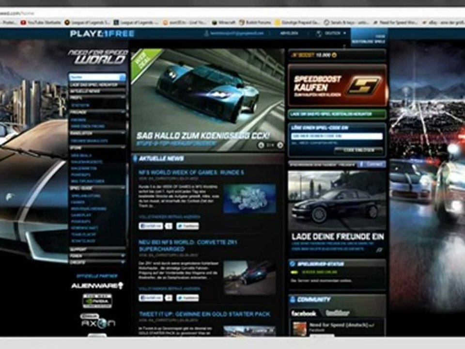 Need for Speed World * Hack Cheat * [FREE Download] May June 2012 Update Speedboost, Level, Geld,Autos [German]