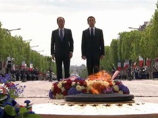 Hollande y Sarkozy, juntos en la conmemoración del...