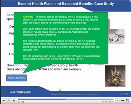 HIPAA Awareness Training For Employers and Employer Group Health Plans Demo, HIPAA Training