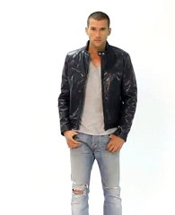 Blouson cuir Daytona dustin buffle bleu