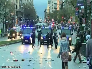 Un detenido tras el desalojo de Cibeles