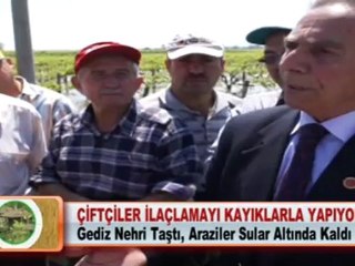 ÇİFTÇİLER İLAÇLAMAYI KAYIKLARLA YAPIYOR 03 05 2012