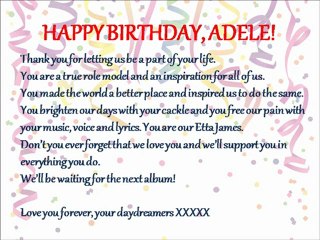 Daydreamers Drop4Drop Birthday Project For Adele