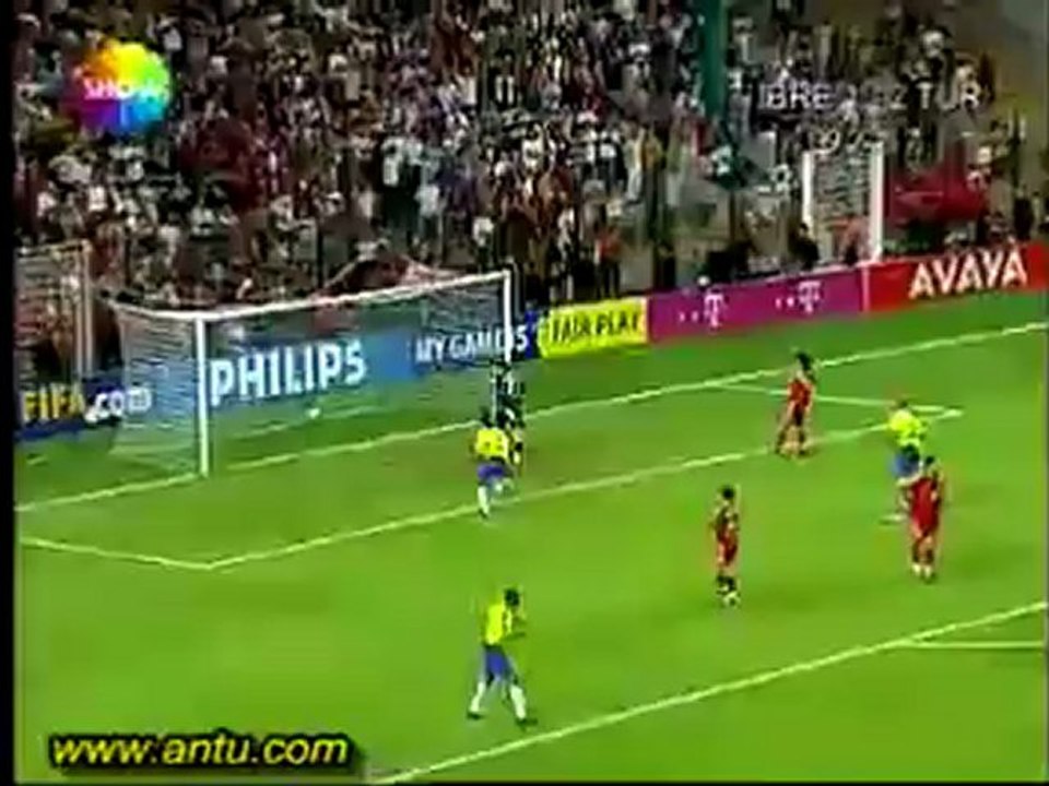 Fenerbahce player Alex de souza scores for Brazil against Turkey