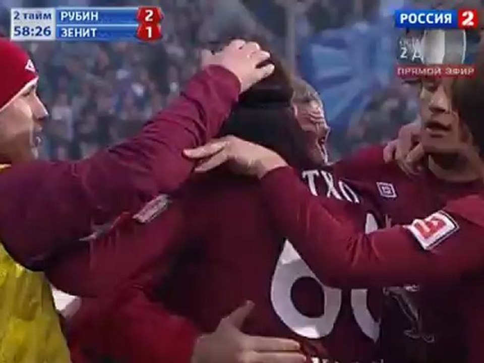 РФПЛ 2011/12. 42 тур. Рубин - Зенит 2-2 (2-1 Натхо)