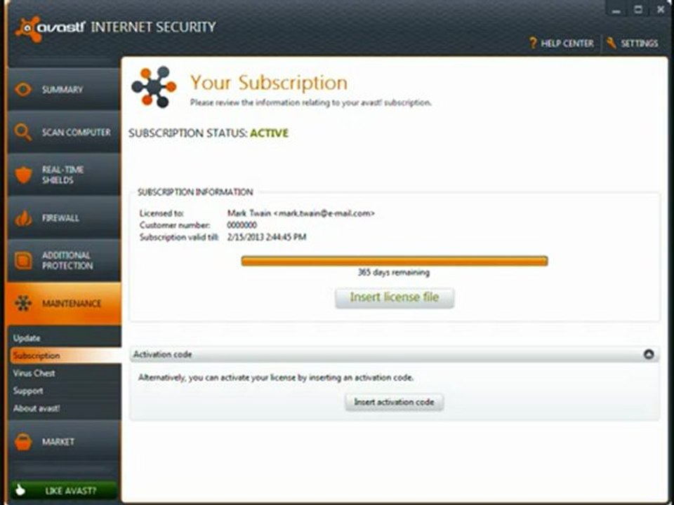Avast!Pro Antivirus+Internet Security License till 2014