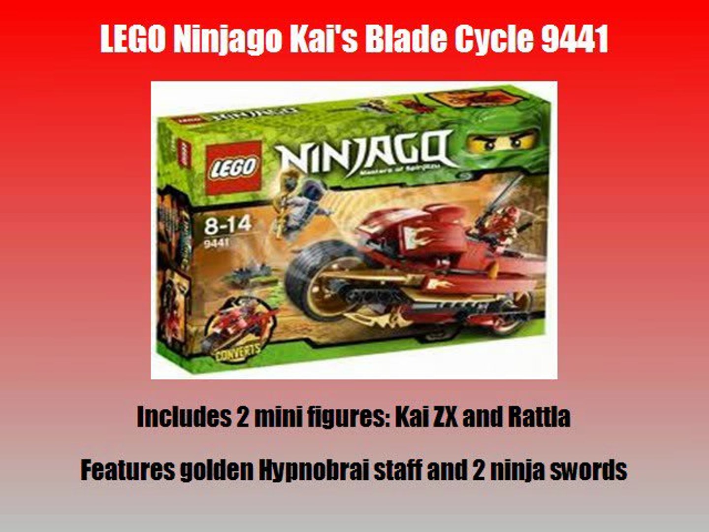 LEGO Ninjago Kai's Blade Cycle 9441 - Kai ZX and Rattla By LEGO - video  Dailymotion