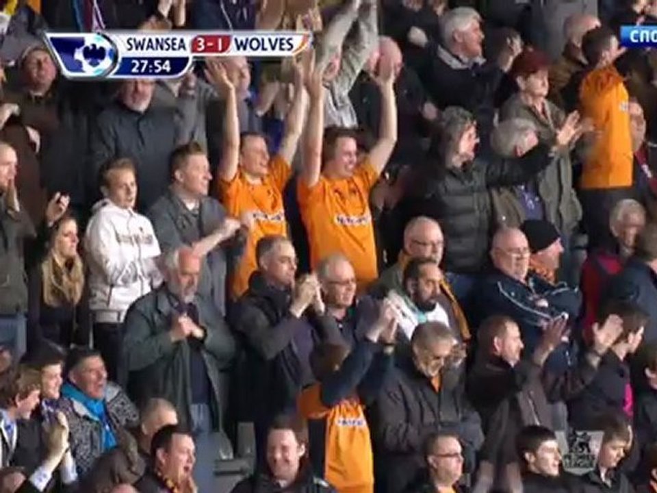 Чемпионат Англии 2011-12 / 36 тур / Суонси Сити - Вулверхэмптон 1 тайм